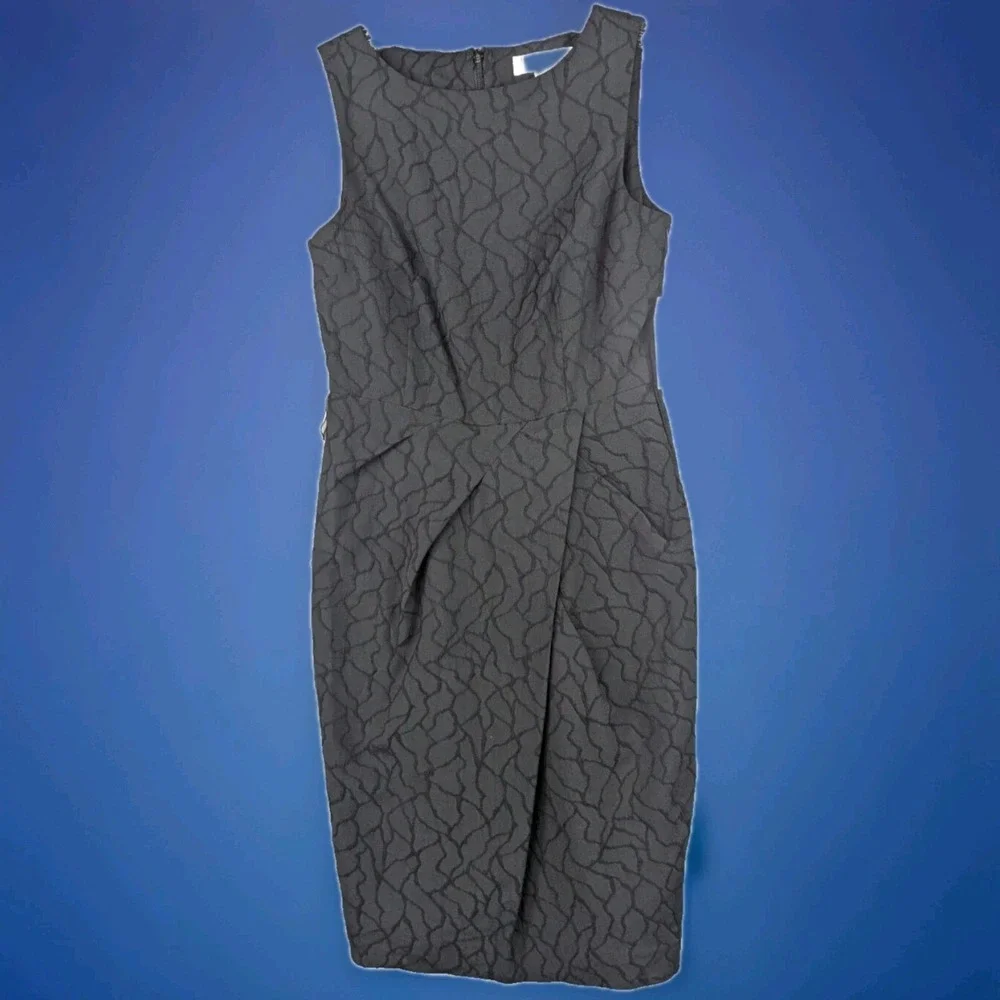 Michael Kors Dress Sleeveless Textured Goth Sheath Pleated Y2K Black Size‎ 2 NWT